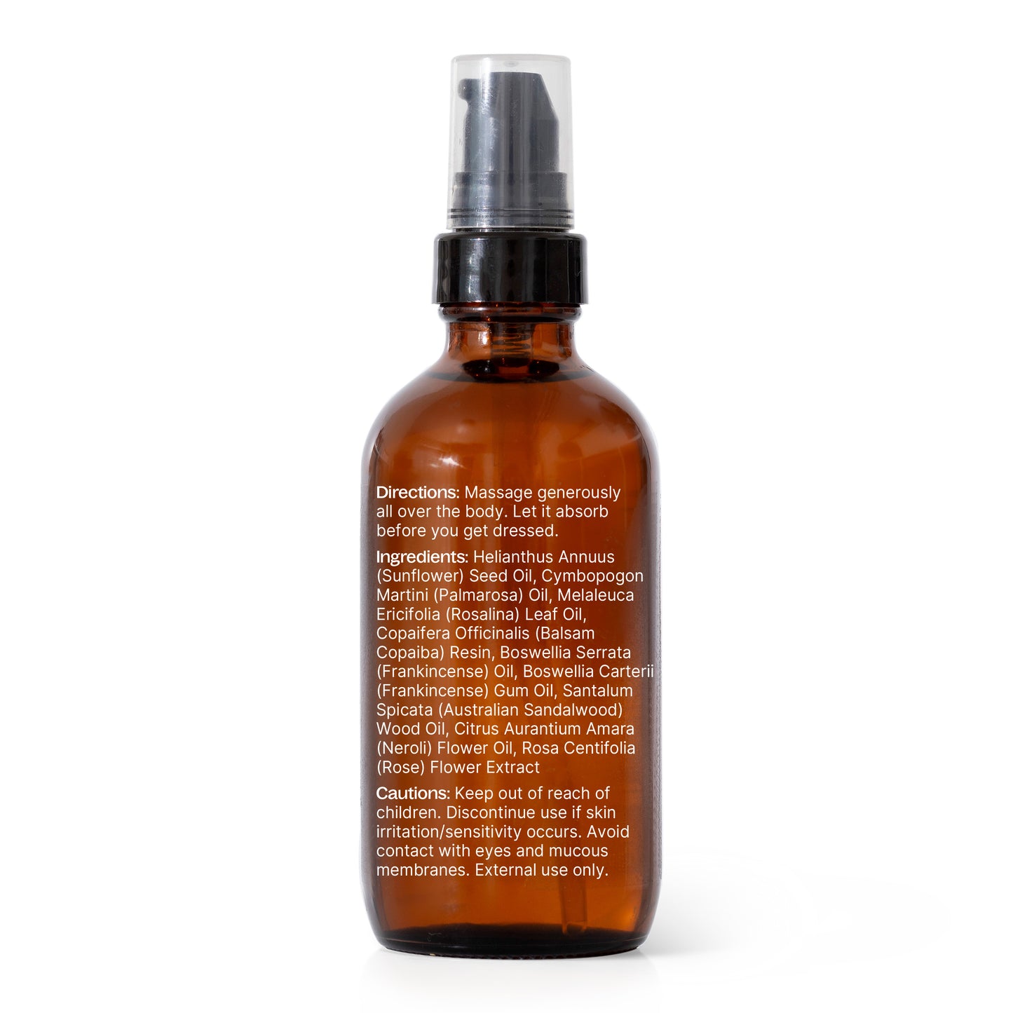 Anti Age Body Oil back label