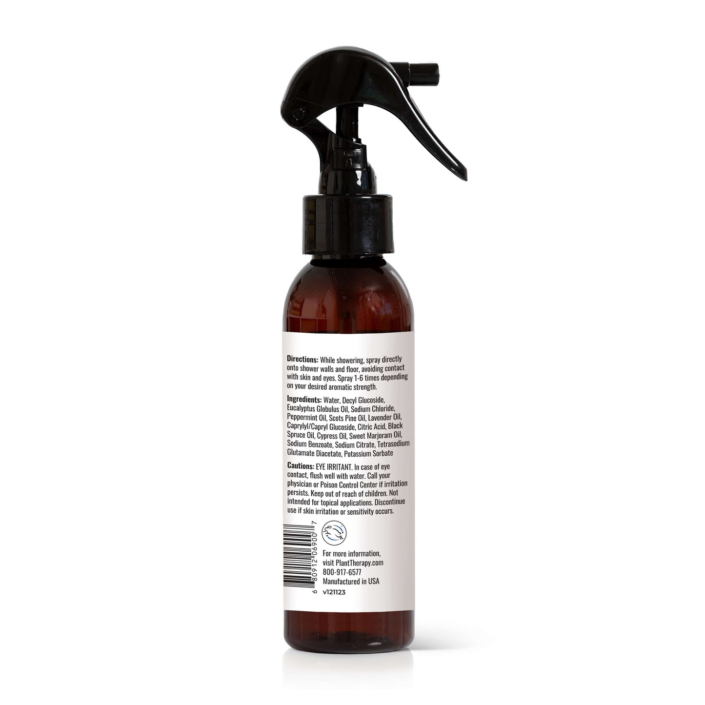 Respir Aid Shower Mist back label