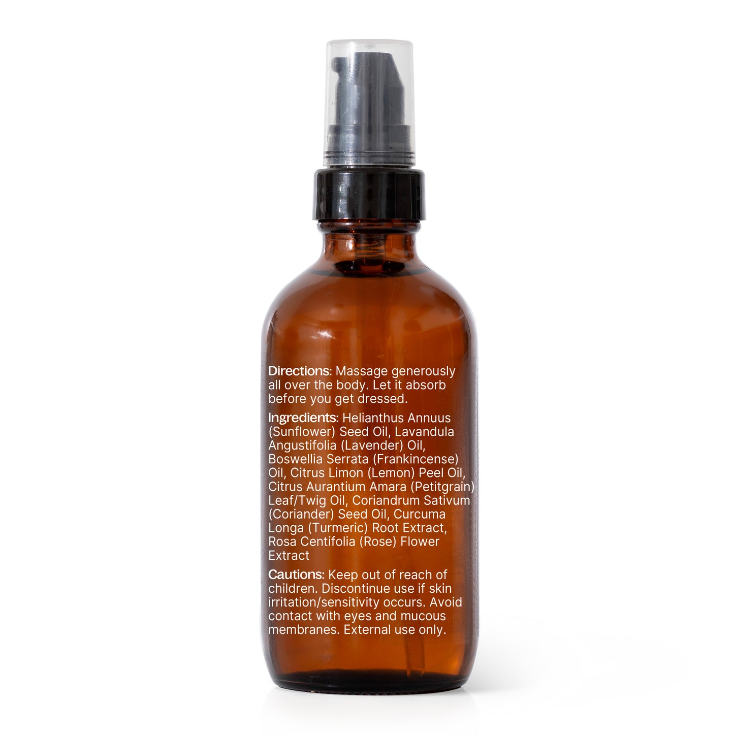 Soft Skin Body Oil back label