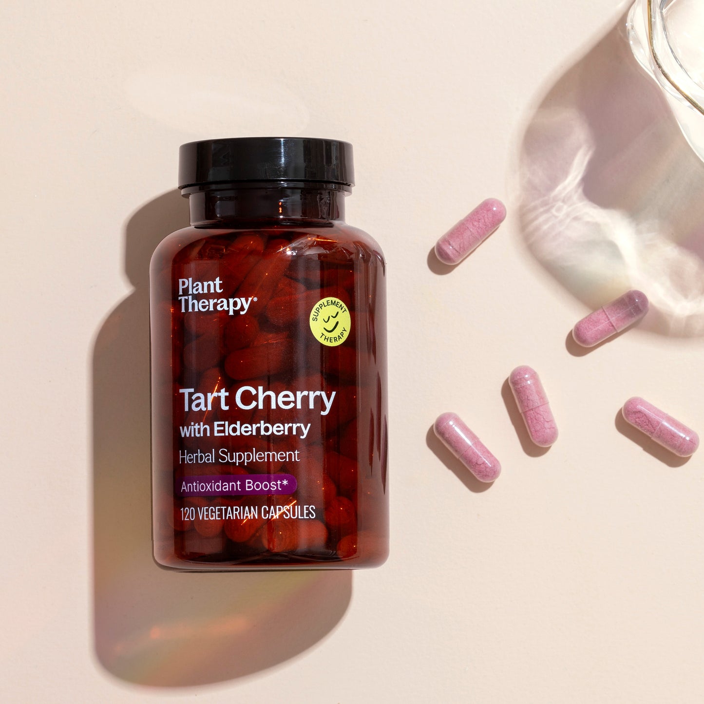 Tart Cherry with Elderberry Herbal Supplement Capsules