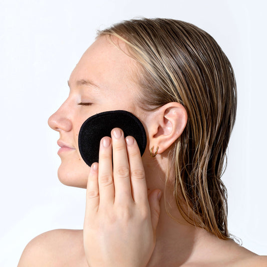 Reusable Makeup Remover Pads, Wipes being used on girl's face