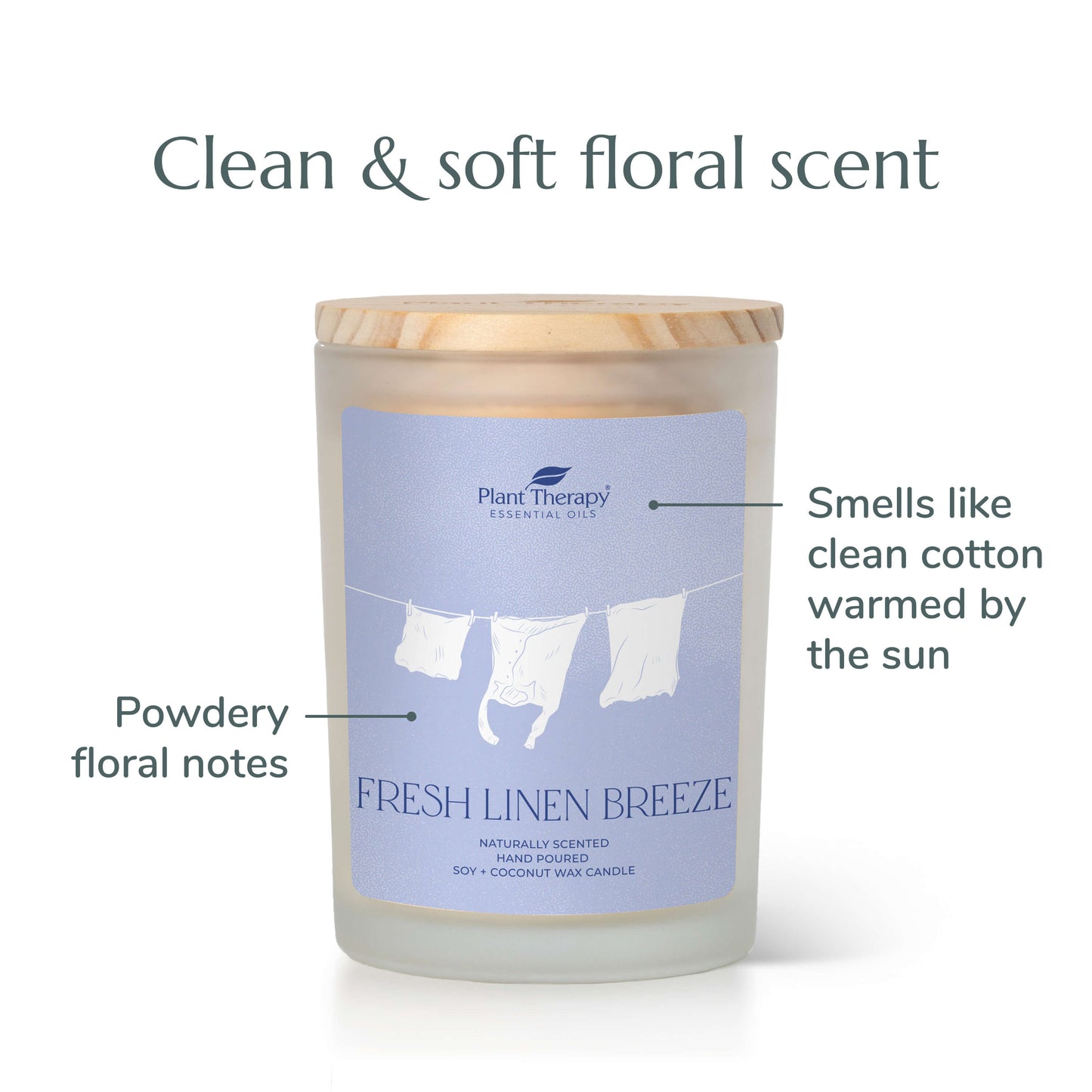 Fresh Linen Breeze Naturally Scented Candle