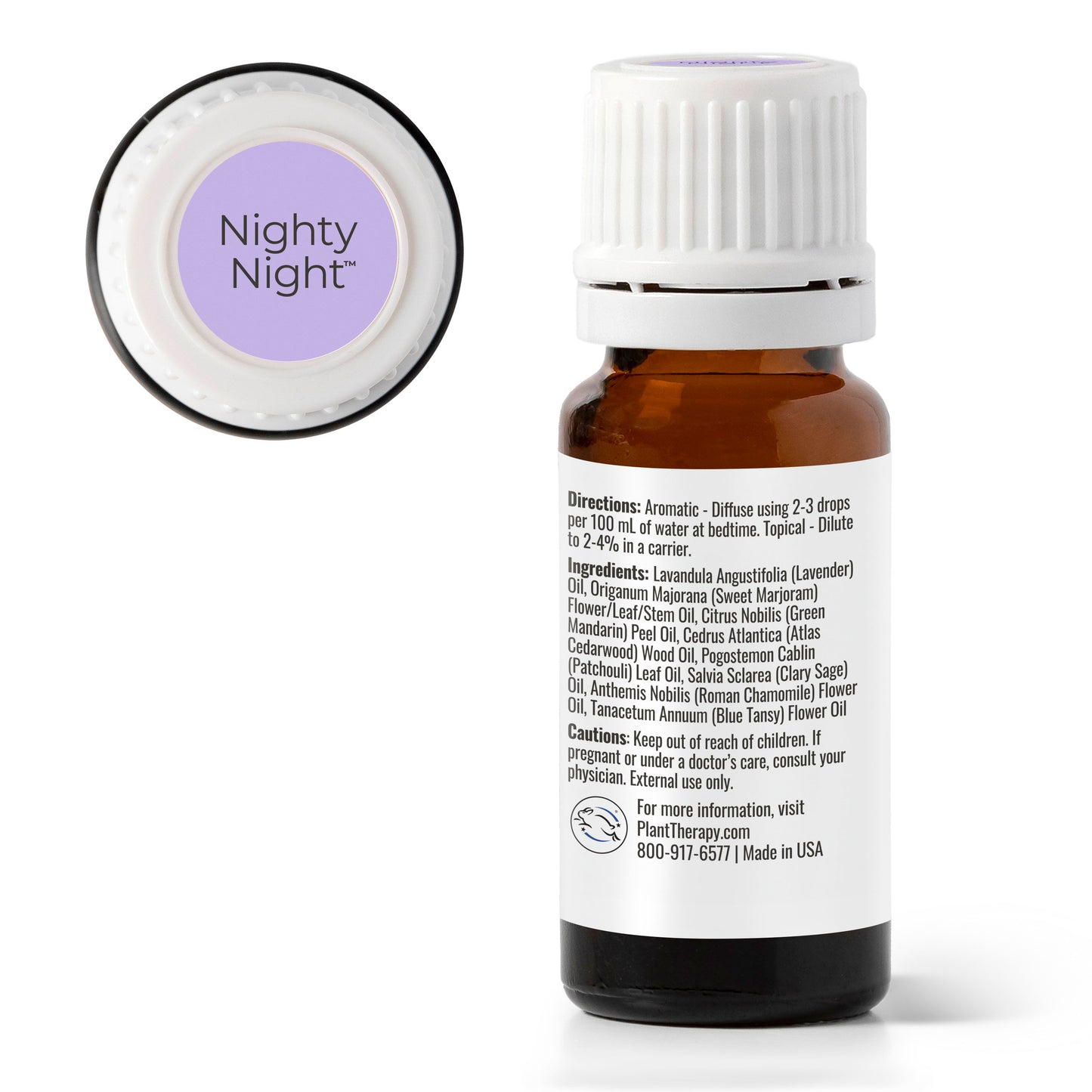 Nighty Night KidSafe Essential Oil back ingredients panel