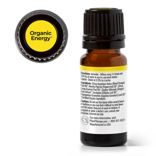 Organic energy EO blend bottle back